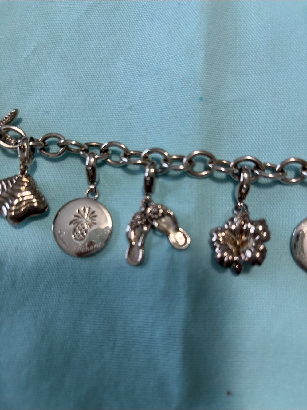 Tommy Bahama  Sterling Silver Charm Bracelet with Ocean Motif - Women Jewelry